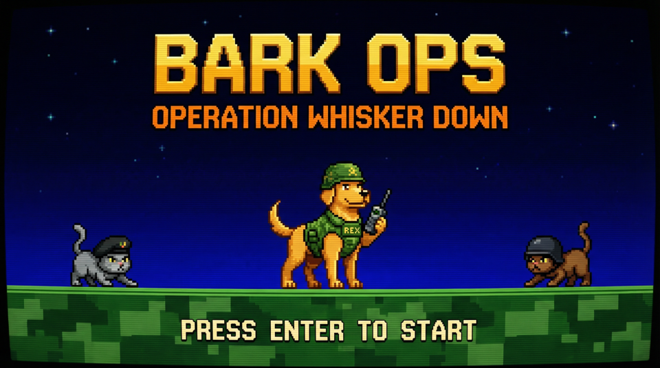 BARK OPS: Operation Whisker DOWN title screen